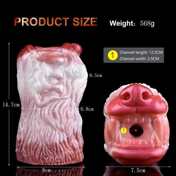 Beast Vagina Pocket Pussy Male Sex Toys - Silicone Pink Oral Penis Masturbation Cup