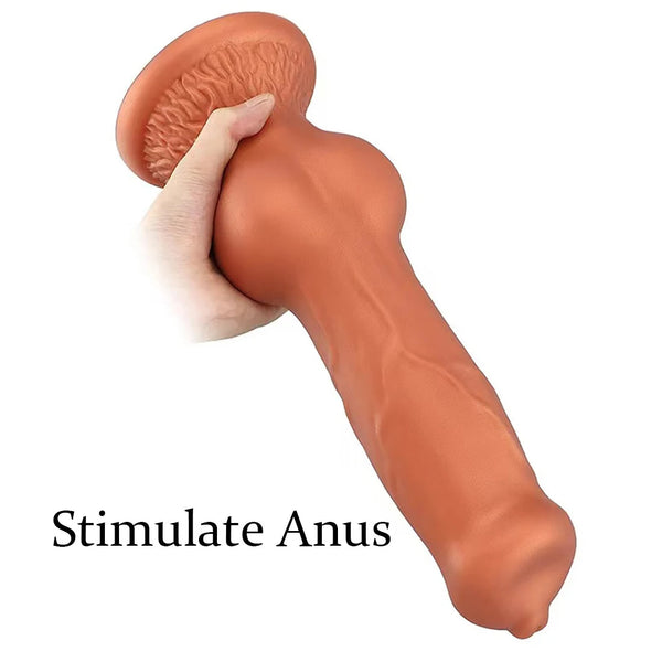 Big Dog Dildo Knotted Anal Plug - Realistic Animal Dildos Dilator Sex Toys for Women Lesbian