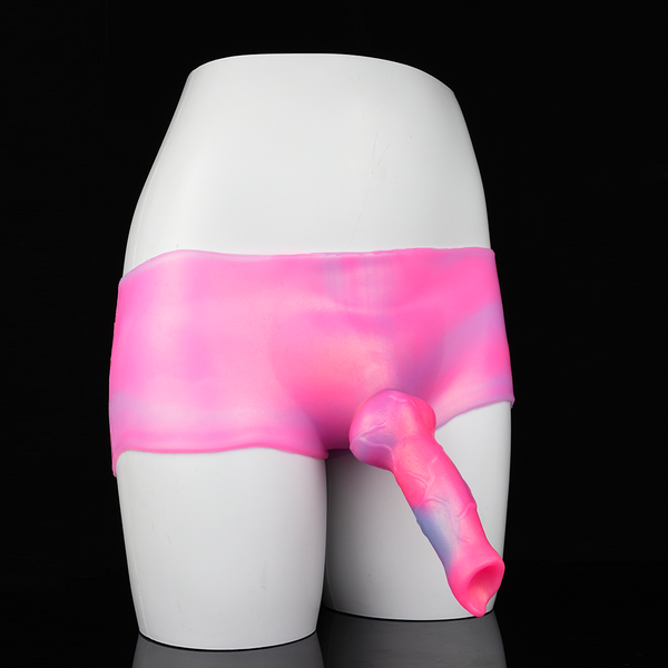 Wearable Strap-on Dildo Pants - Pink Fantasy Dildos Box Brief Sex Toys for Women Lesbian