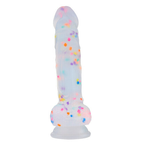 Blovex Transparent Silicone Dildo with Colored Spots 8.07 Inch