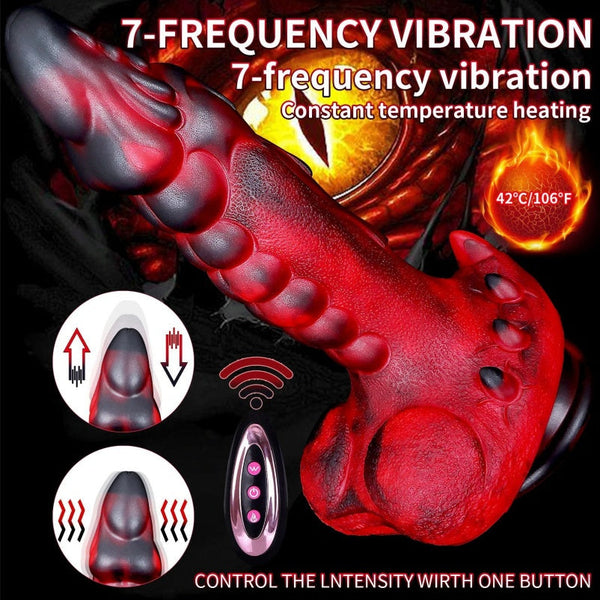 Bad Dragon Fantasy Telescopic Vibrating Dildo – Blood Demon Silicone G-Spot Vibrator for Vaginal Stimulation