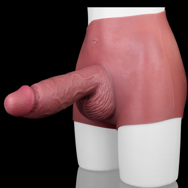 Thick Dildo Penissleeve Extender Pants – High Waist Silicone Realistic Cock Sleeve Sheath Underwear